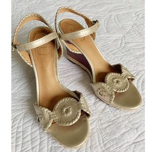 Jack Rogers Clare Rope Wedge in Platinum